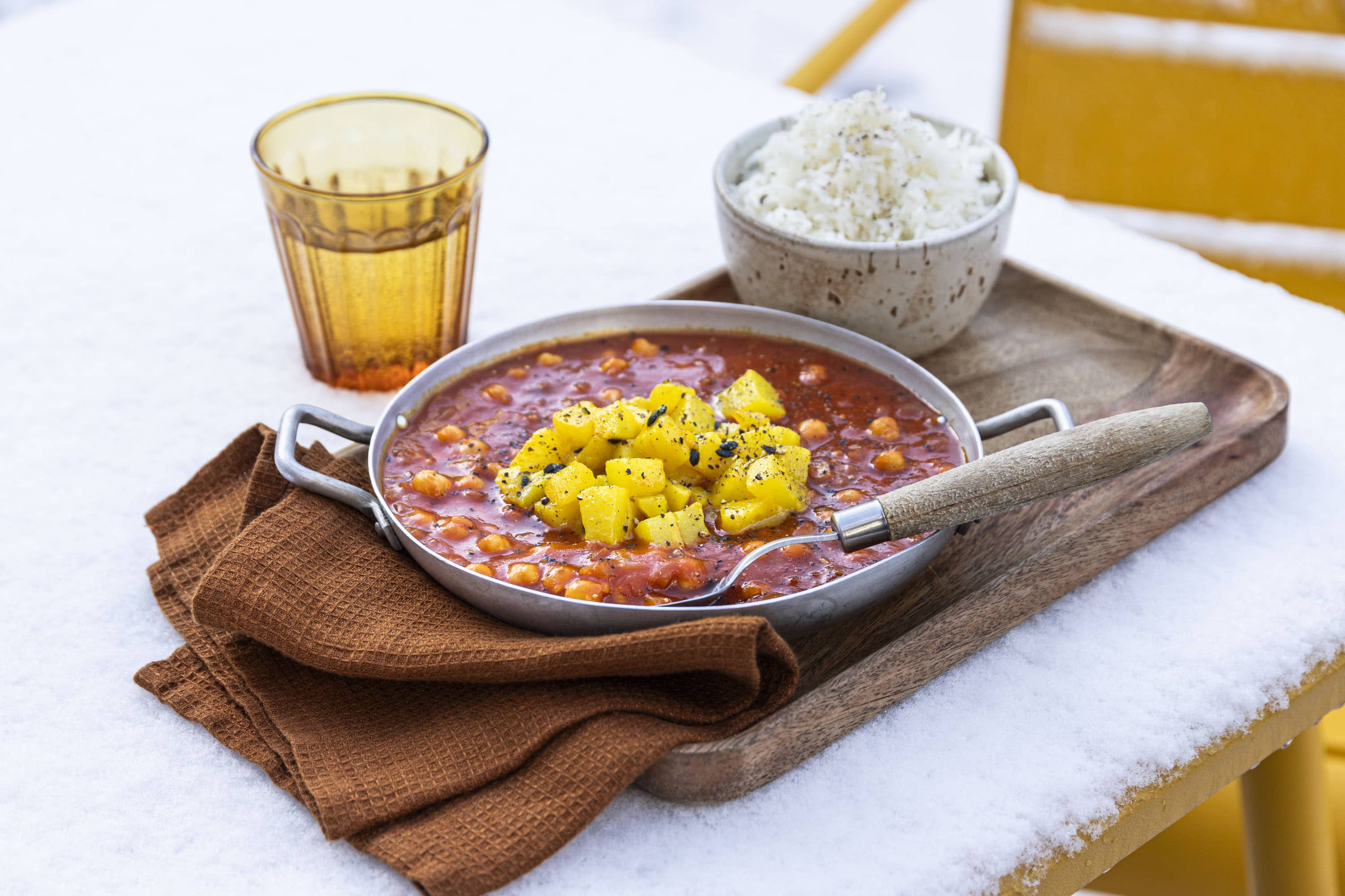 Chana Masala (curry de pois chiches) et chutney poires, fruit de la passion_FICHE