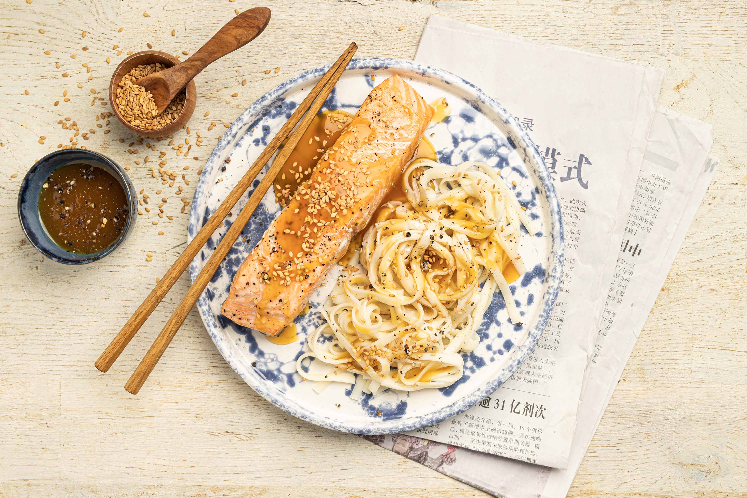 Filet de saumon teriyaki