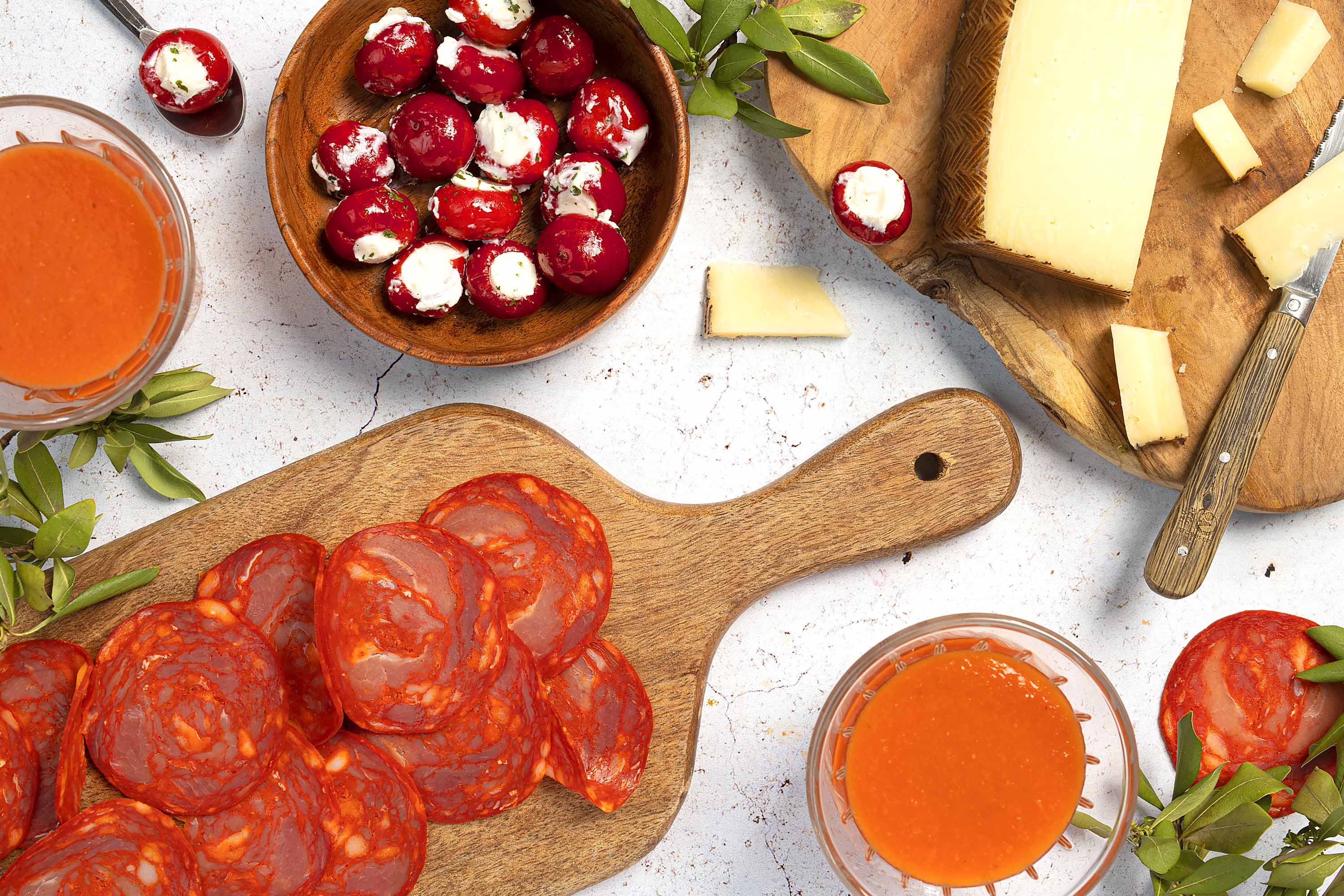 Planche apéro fromage, tomate, jambon